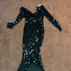 Green sequin dress